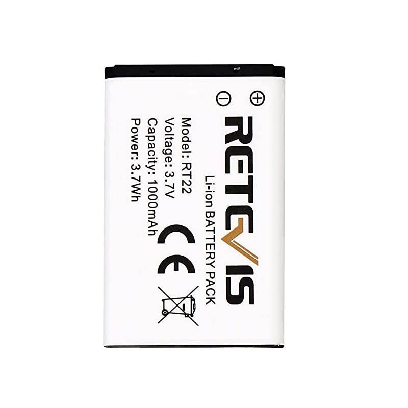 RT22 Battery Walkie Talkie Original Liion Battery 37V 1000mAh Compatible with  RT22 RT22S RT15 WLN KDC1 Two Way Radio2 Pack