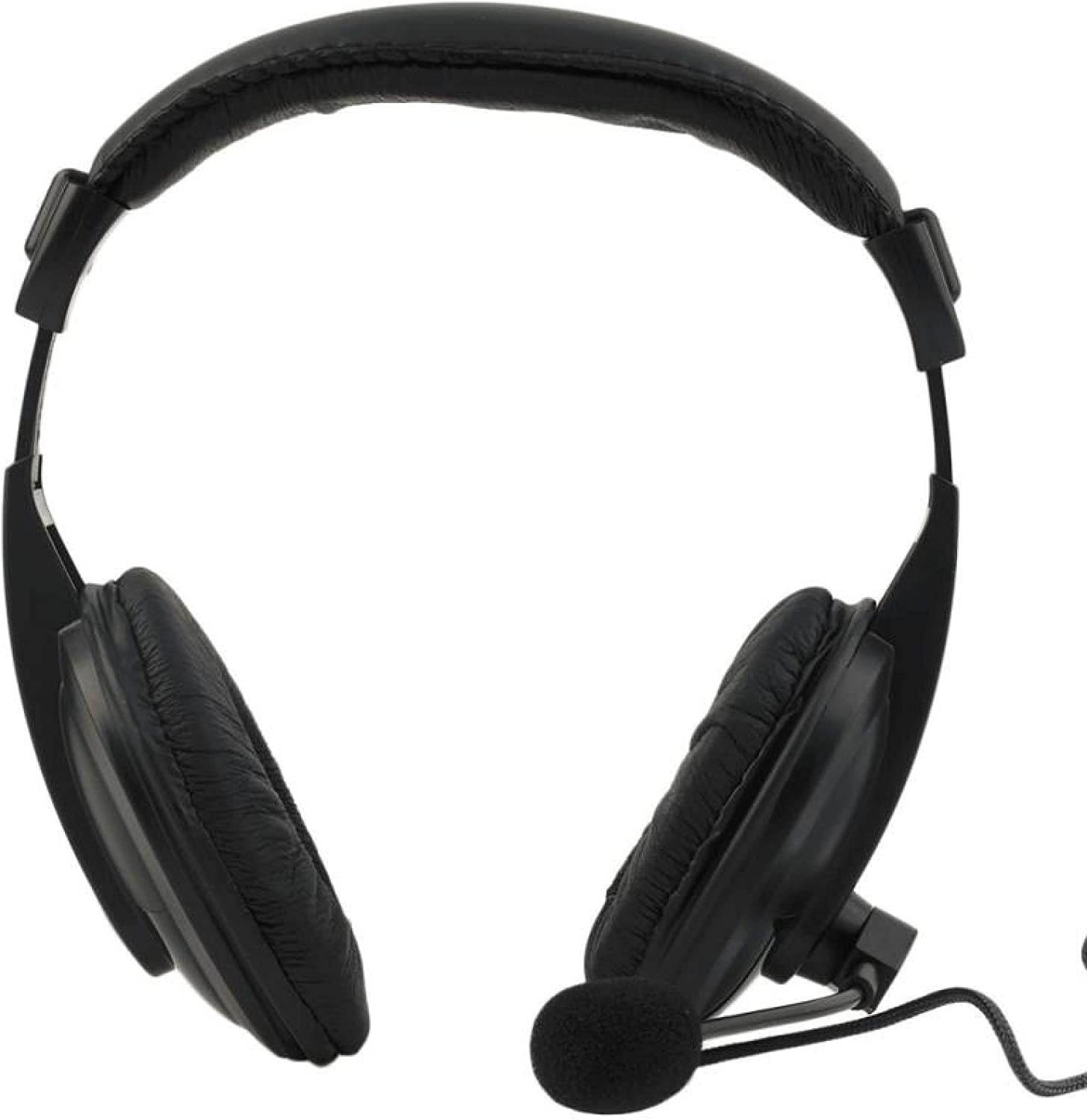 New Wired Headphones Business Bass Stereo Headset Gaming Earphones with Microphone for PC Laptop Mobile Phone Mp3 Meeting Black