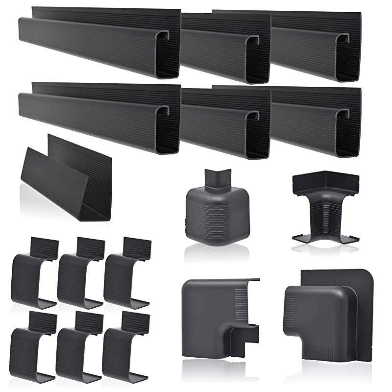 Channel Cable Raceway System 100 Total Cable Management Solution for Desk Office Kitchen or Workshop Includes Couplers to Cover Gaps and Solution for Power Blocks and Outlet Strips