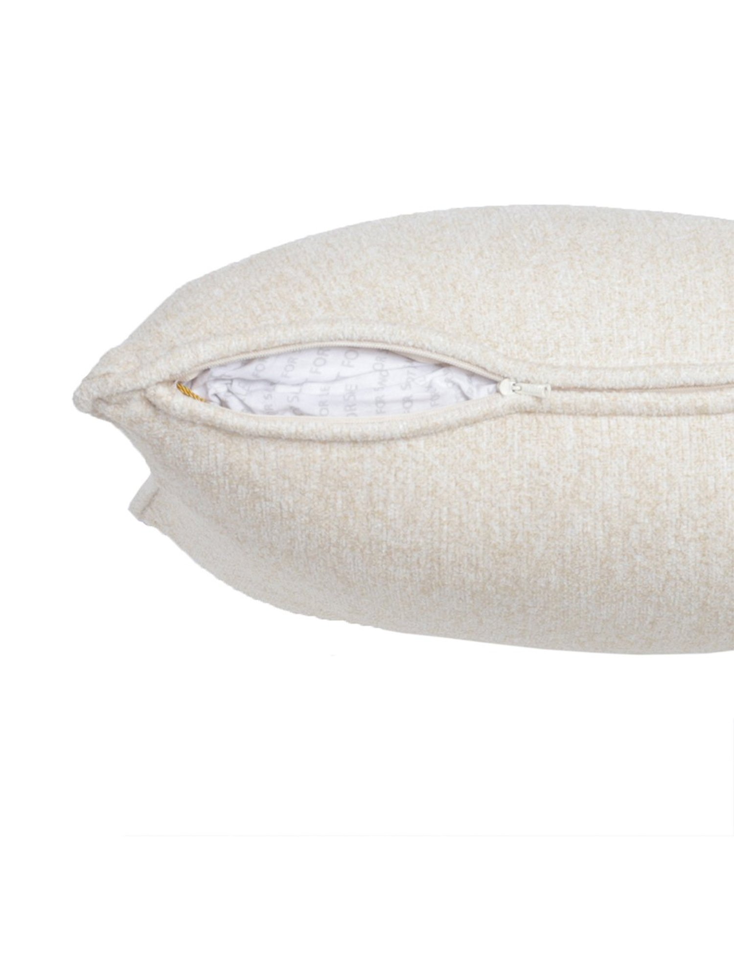 Maspar Colorart Charlotte Solid Beige 110 TC Cotton Blend Cushion Cover