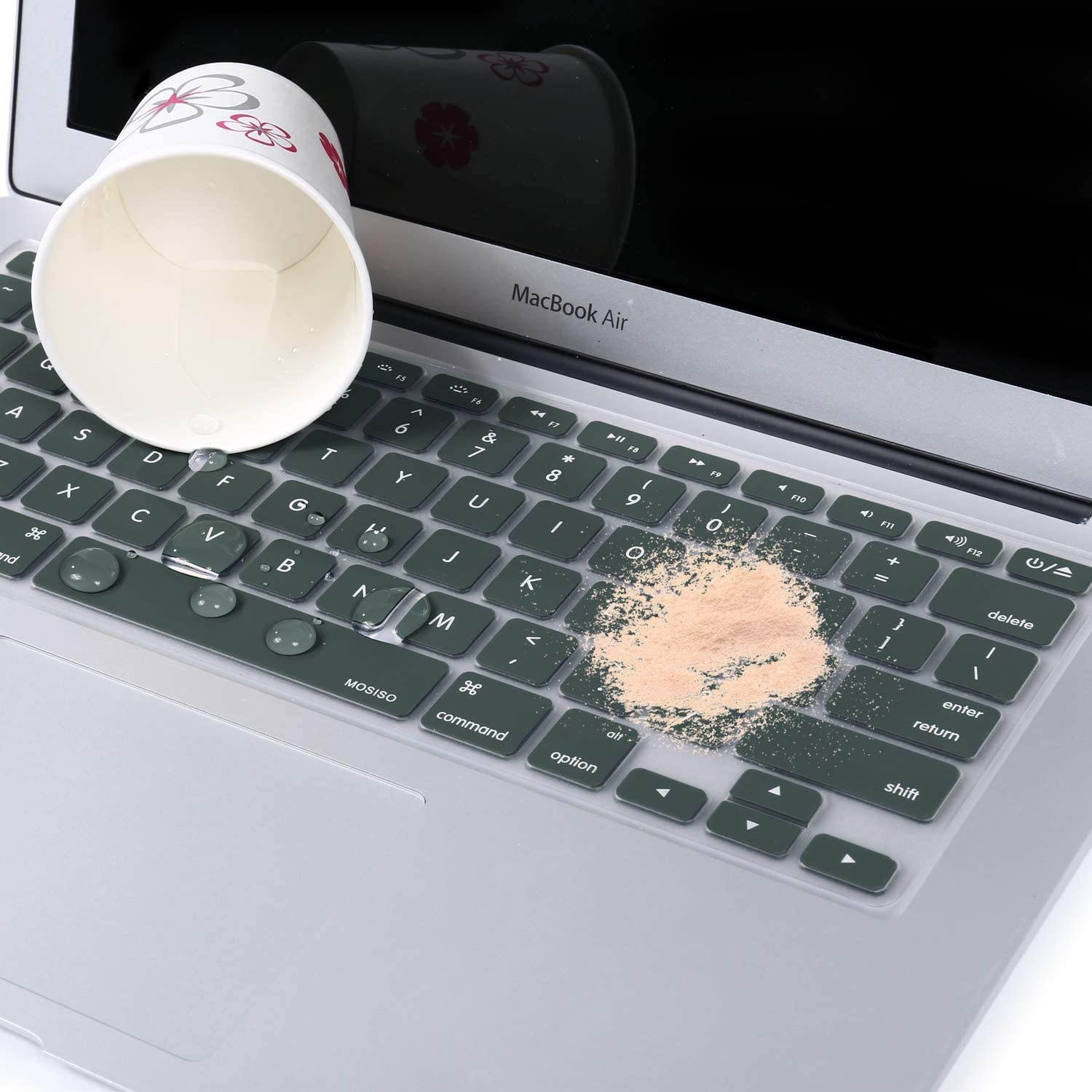 MOSISO Silicone Keyboard Cover Compatible with MacBook Pro 13/15 Inch (with/Without Retina Display, 2015 or Older Version),Older MacBook Air 13 Inch (A1466 / A1369, Release 2010-2017), Midnight Green