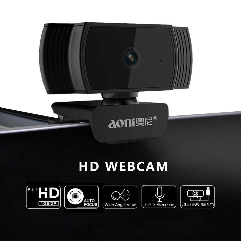 Mytrix AutoFocus Full HD 1080P Aoni Webcam, Built-in Noise Cancelling Mic, USB Webcam for Windows Mac PC Laptop Desktop Video Calling Recording Conferencing Streaming, Skype Zoom Facebook Youtube
