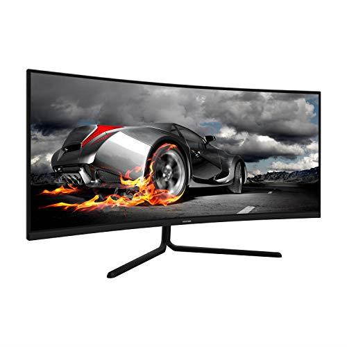 VIOTEK GNV34CB 34" Ultrawide Curved Gaming Monitor | 2560 x1080 100Hz 21:9 | Ultra-Bright VA Panel w/ Dynamic Color + FreeSync | HDMI DVI DP 3.5mm | Deep 1500R Curvature (VESA)
