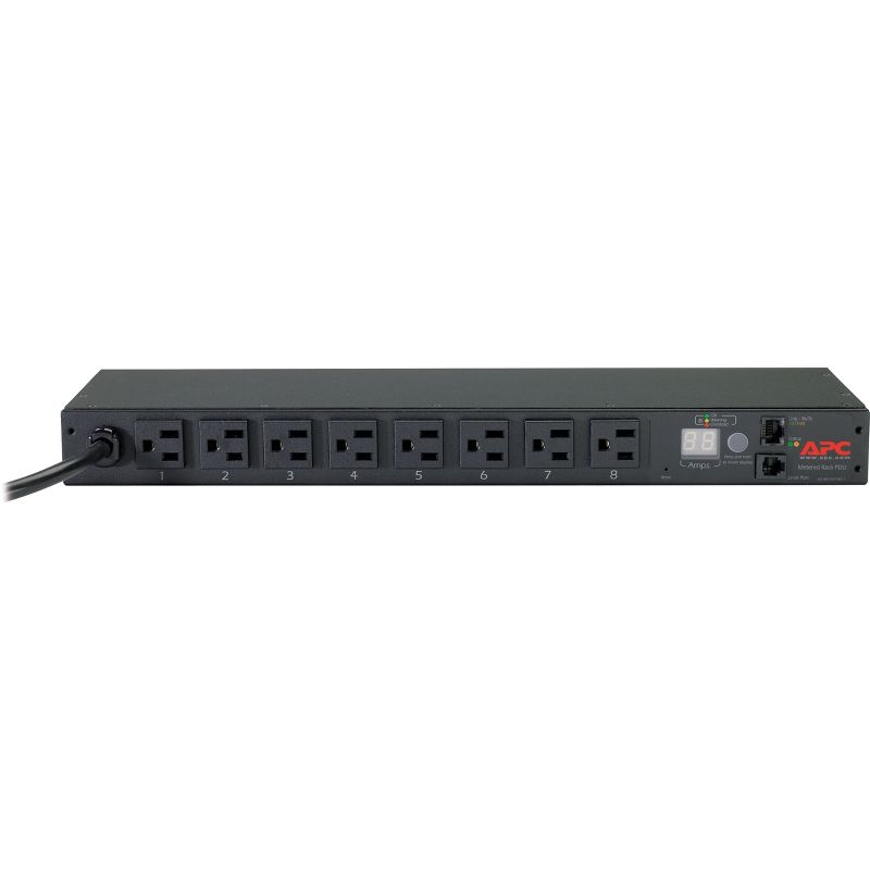 APC by Schneider Electric Rack PDU, Metered, 1U, 15A, 100/120V, (8) 5-15 - Metered - NEMA 5-15P - 8 x NEMA 5-15R - 120 V AC - 1U - Rack Mount