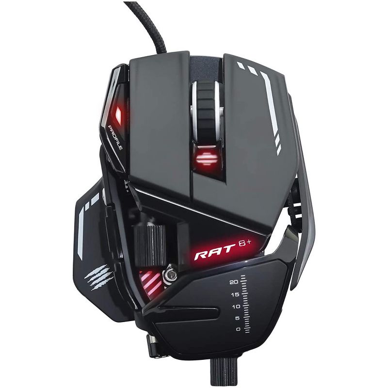 Mad Catz The Authentic R.A.T. 8+ Optical Gaming Mouse, Black ( MR05DCAMBL00 )