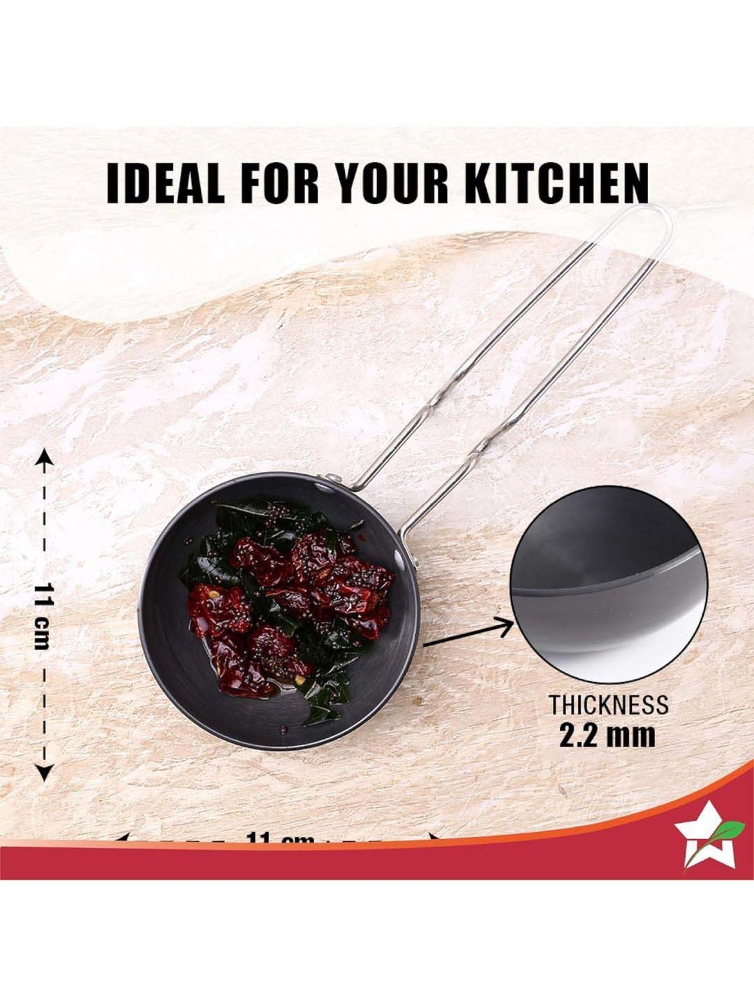 Wonderchef Hard Anodized 10 cm Tadka Pan