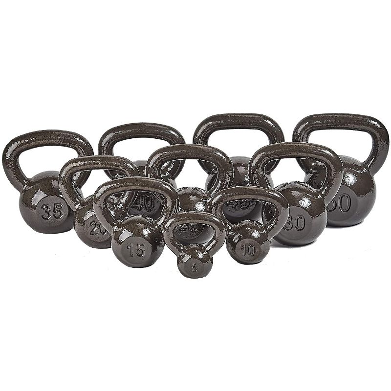 Everyday Essentials 45 Pound Full Body Fitness Exercise Strength Training Free Weight Kettlebell Weight Equipment for Home and Gym Workouts