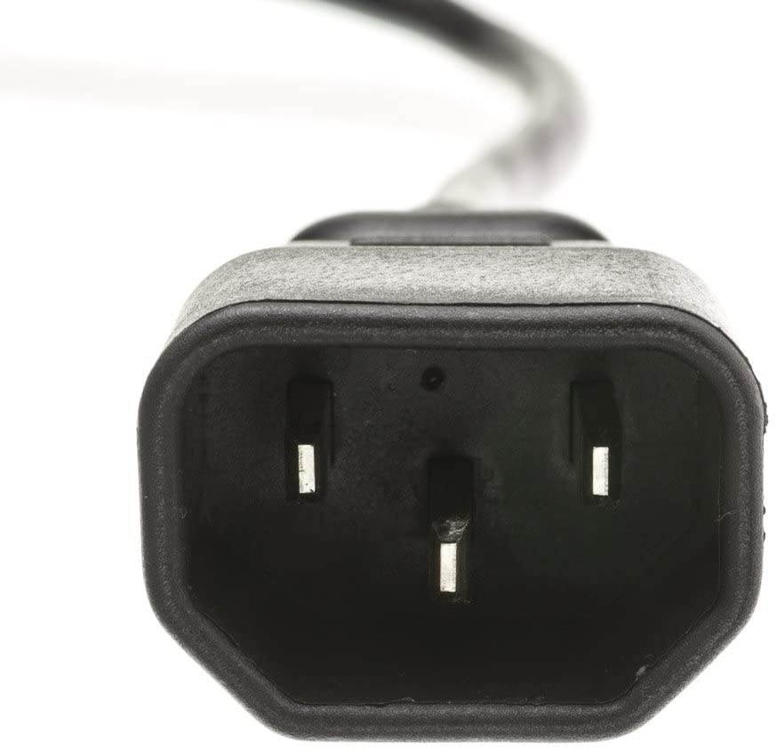 3 feet Computer/Monitor Power Cord, C13 Female to C14 Male Plug, 3 Pin, 18 AWG, SVT, 10 Amp, Power Cable for PC/Monitor, C13 to C14 Power Cord, Black, CableWholesale