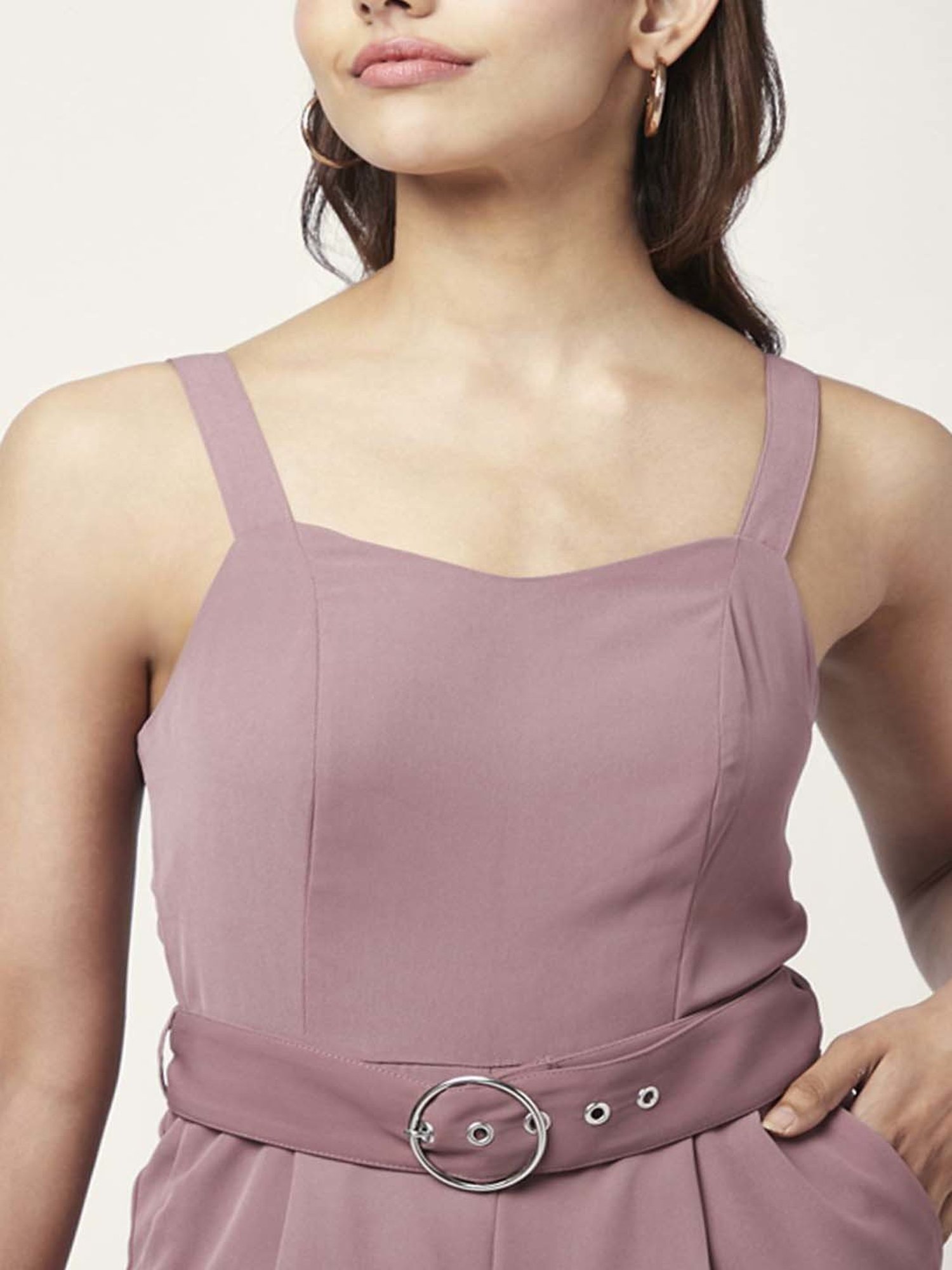 Honey by Pantaloons Brown Sleeveless Jumpsuit