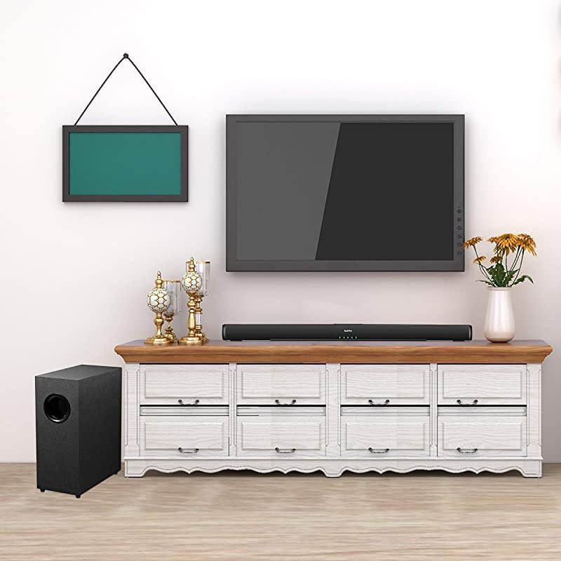 Sound Bar with Subwoofers  Sound Bars for TV Ultra Slim 24 Wired amp Wireless Bluetooth 50 Connection 21 Channel TV Speakers Surround Sound System