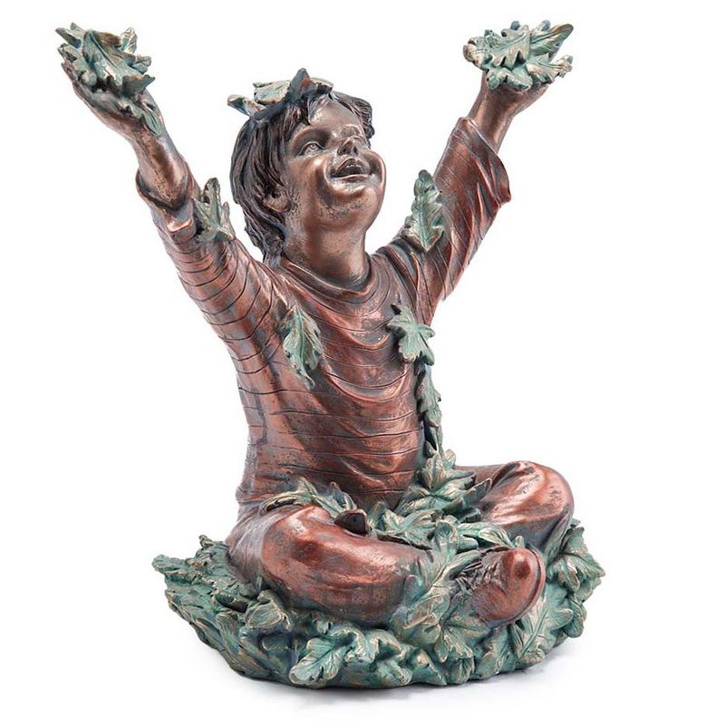 Wind & Weather Autumn Girl in Leaves Garden Statue