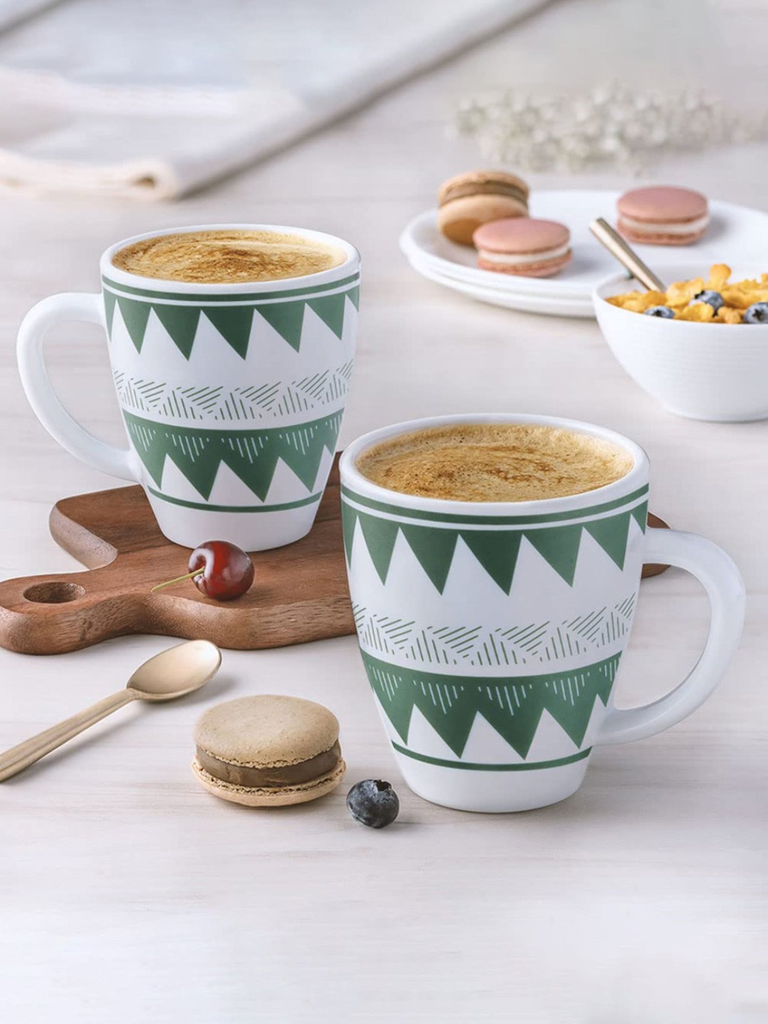 Larah by Borosil White Ceramic Opalware Mug - Set of 6 160ml