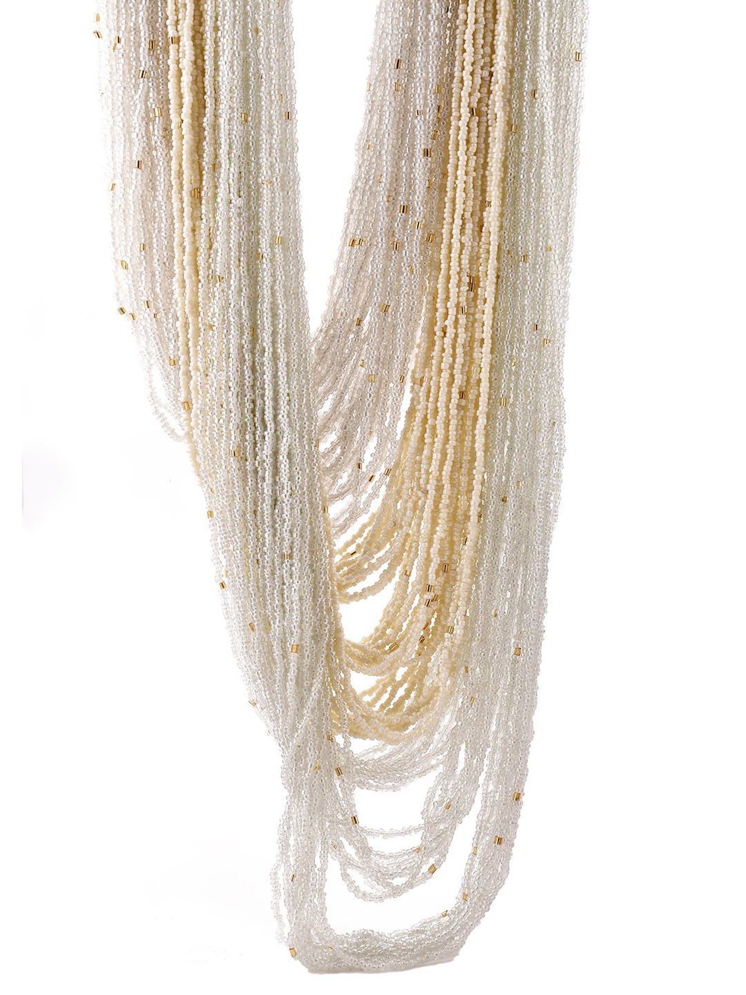 Imli Street White Long Beaded Necklace