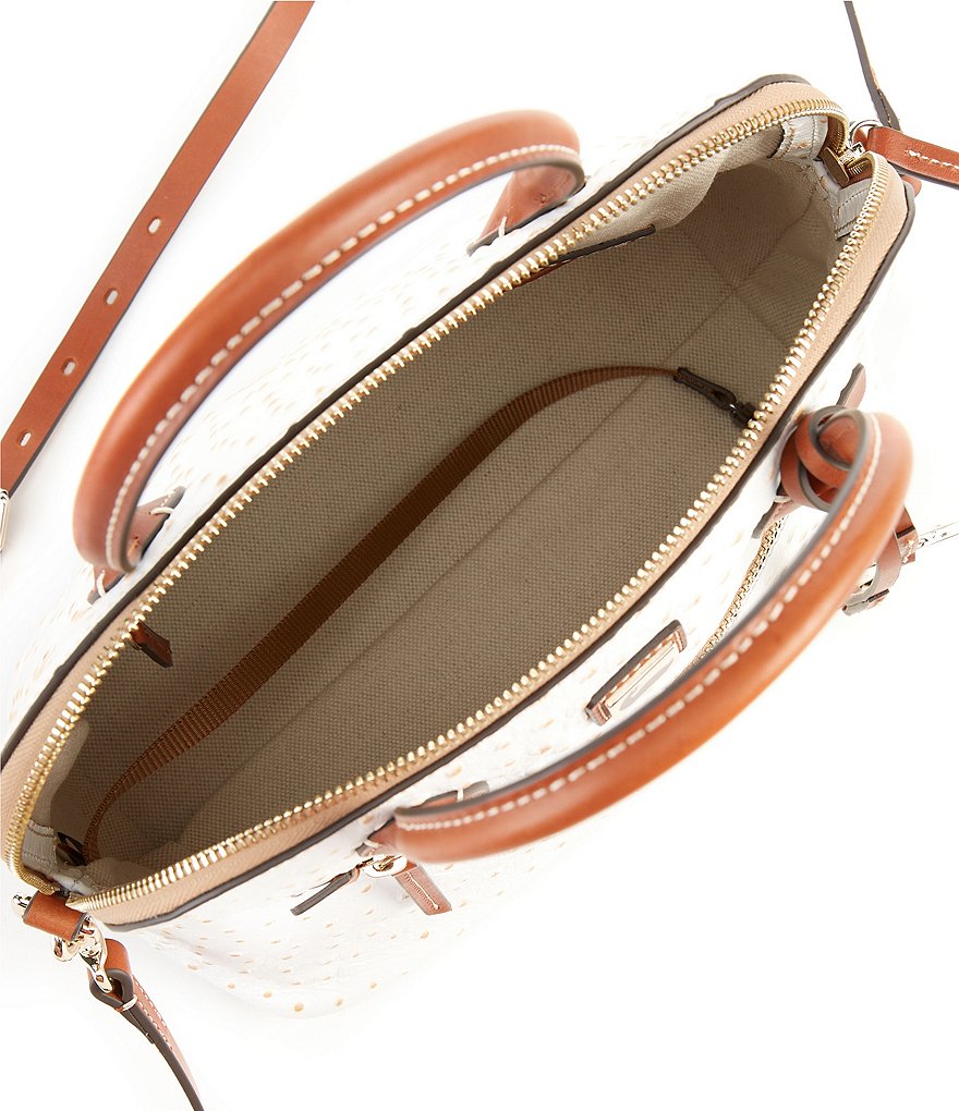 Dooney & Bourke Ostrich Collection Large Domed Satchel Bag
