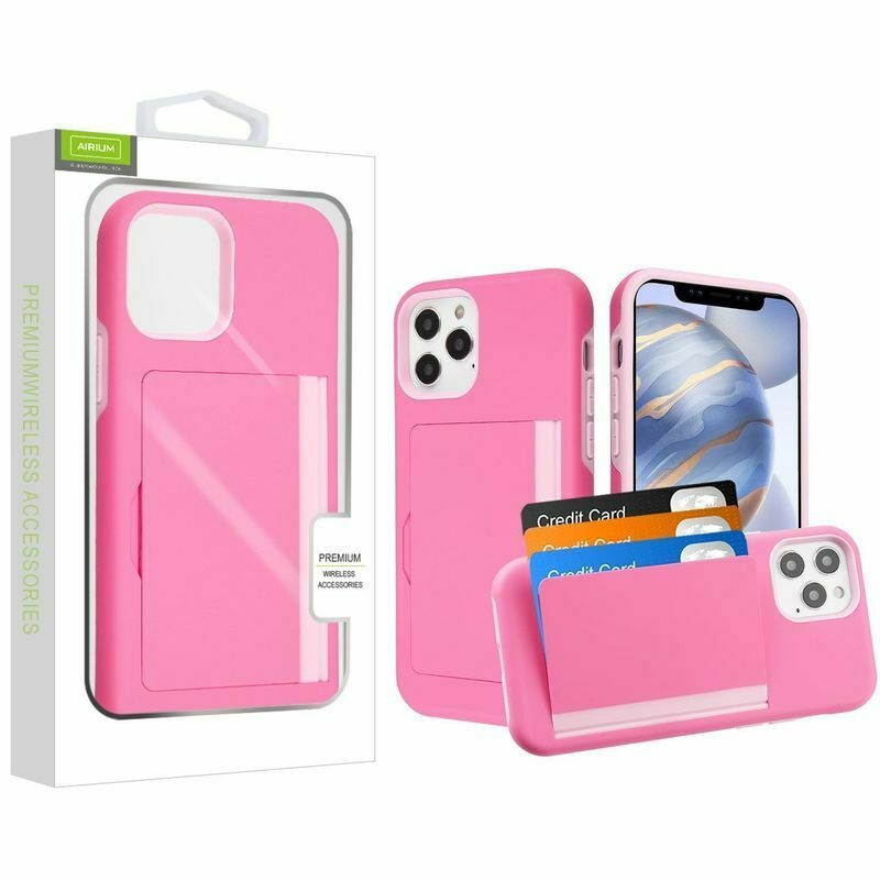 For  iPhone 12 6.1"/12 Pro 6.1" Pink Poket Protector Hard Hybrid Case