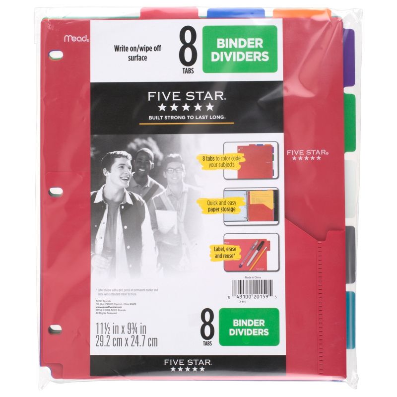 JAM Paper 8 5/8'' x 11 1/2'' 6pk Plastic 3 Hole Punch Binder Envelopes, Hook & Loop Closure, 1" Expansion - Multicolor