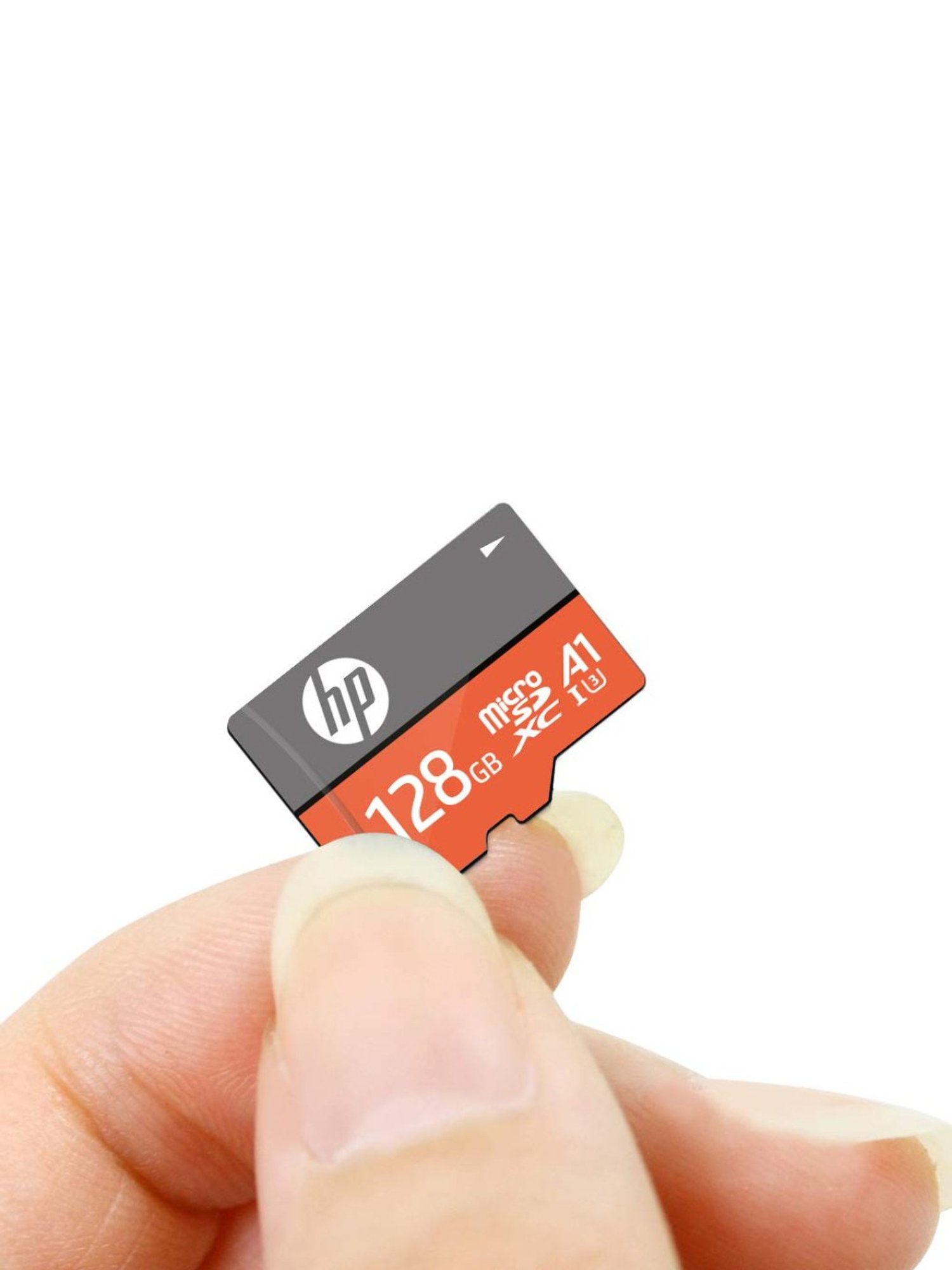 HP U3 A1 HFUD128-1V31A-2 128GB MicroSD Card with Adapter (Orange/Dark Grey)