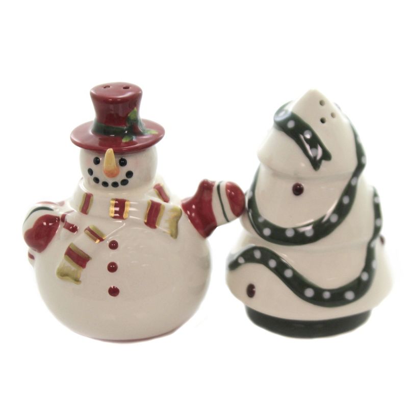 Tabletop 3.5" Snowman & Tree Salt & Pepper Christmas Cosmos Gifts Corp.  -  Salt And Pepper Shaker Sets