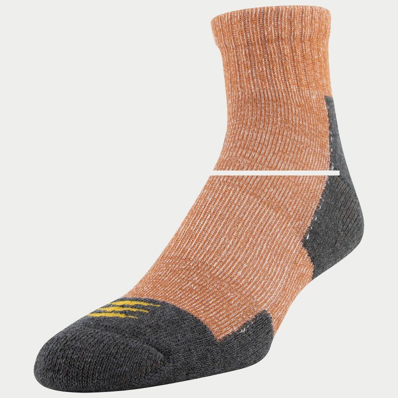 PowerSox Men's Workwear 6pk Quarter Athletic Socks - Rust/Teal 6-12.5