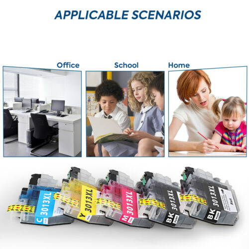 Compatible LC3013 Ink Cartridges Replacement for Brother LC3013 LC3011 Ink Cartridge Works with Brother MFC-J690DW MFC-J895DW Brother MFC-J497DW MFC-J491DW Inkjet Printer 5Packs (2KCMY)