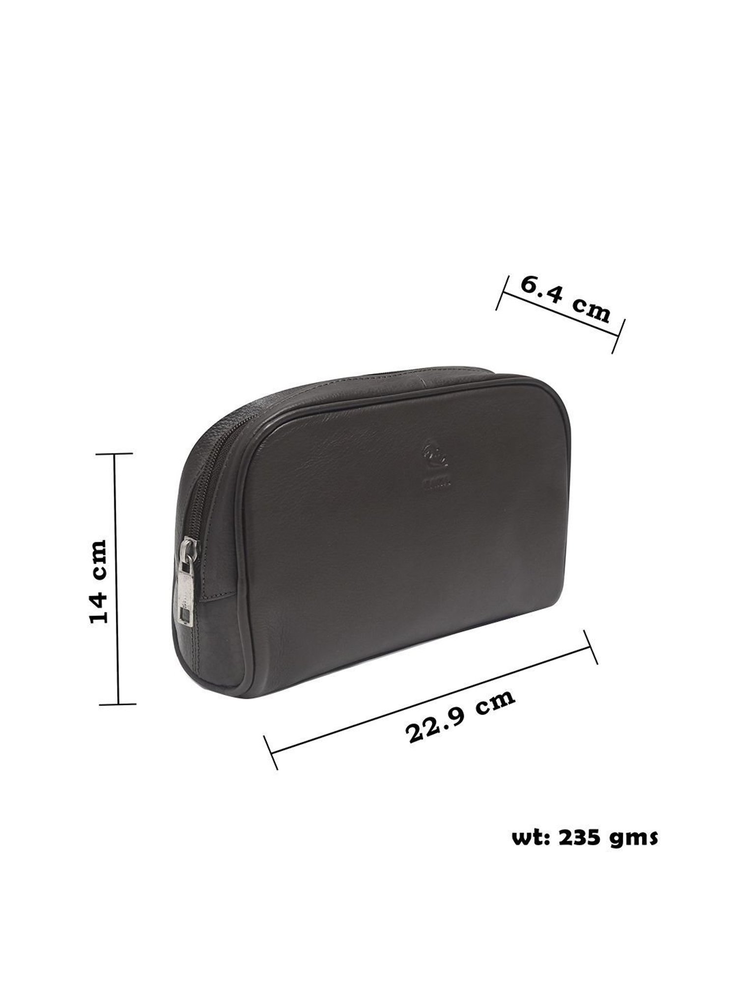 Kara Black Leather Unisex Pouch