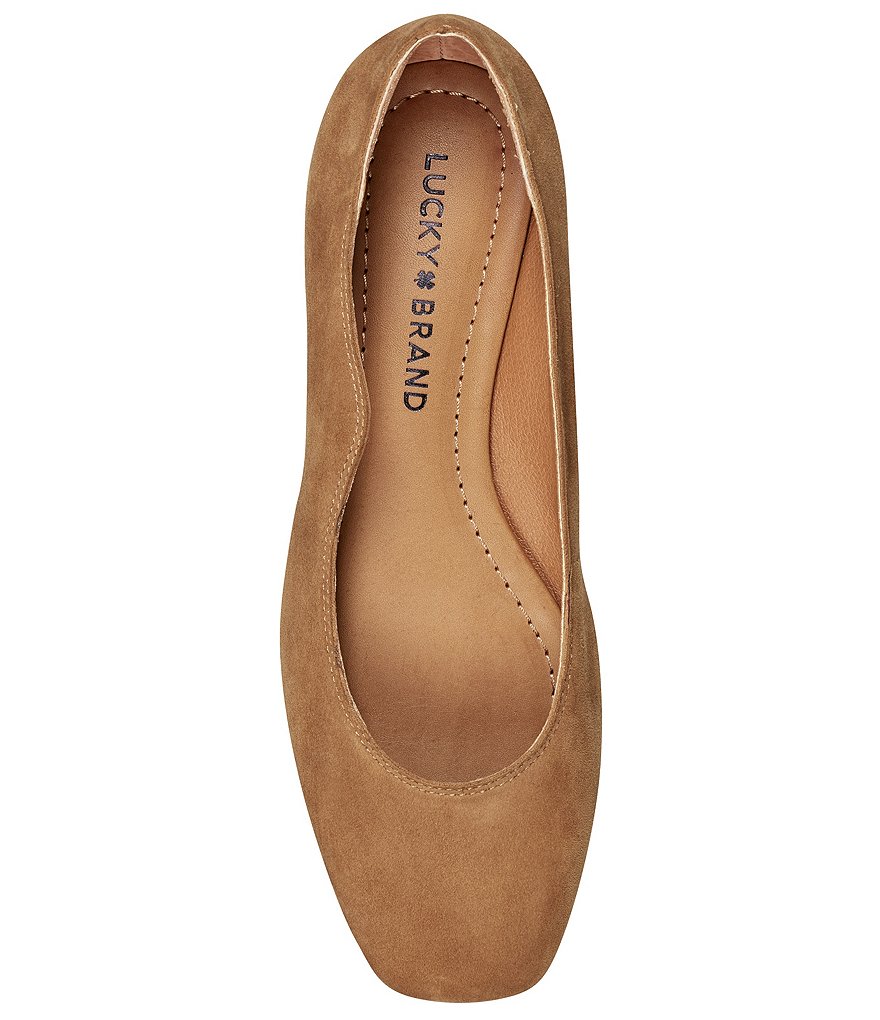 Lucky Brand Dellie Suede Leather Scalloped Detail Flats