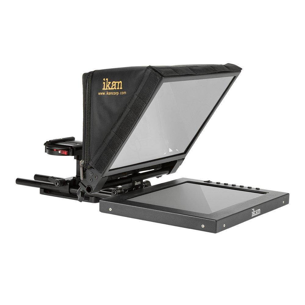 ikan pt1200 pt1200 12" portable teleprompter kit black