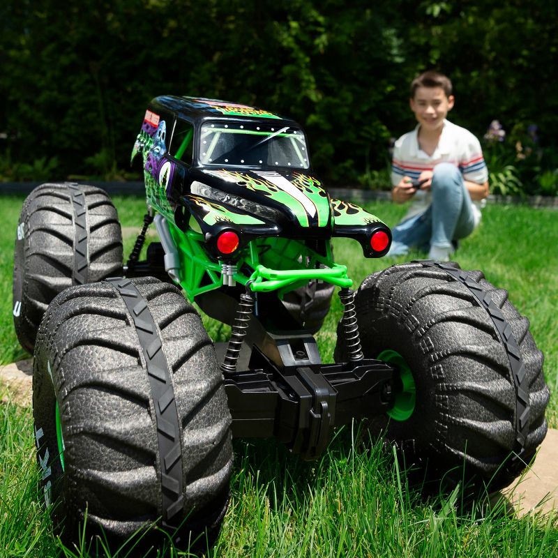 Monster Jam Official Mega Grave Digger All-Terrain Remote Control Monster Truck with Lights - 1:6 Scale