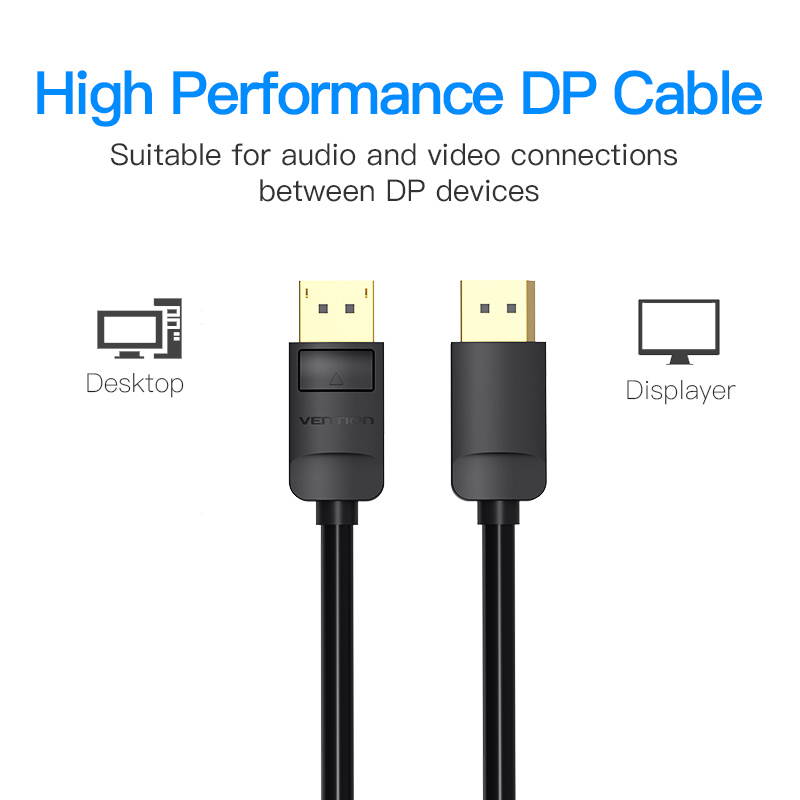 Vention DisplayPort to DisplayPort Cable (DP to DP Cable),Support High Speed  4K 3D 1080P Resolution DP Cable Compatible with Computer, Laptop, Monitor, Projector,HDTV