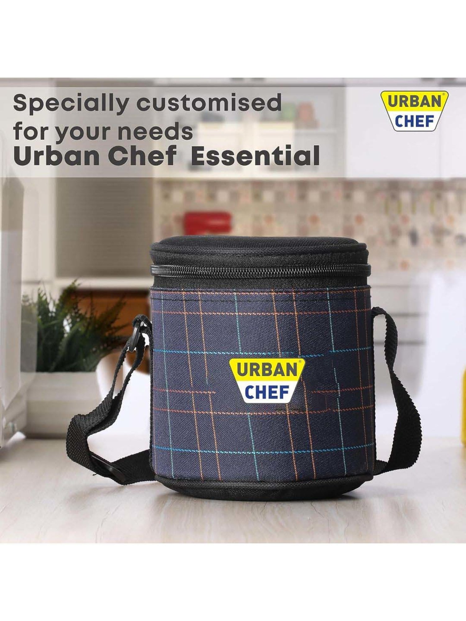 Urban Chef Black Stainless Steel Essential 3 Containers Lunch Box - Set of 3
