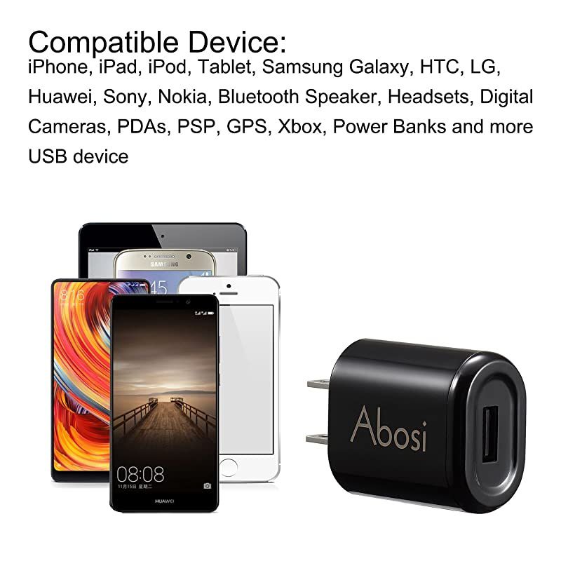 Wall Charger  3 Pack 5V 1A UL Certified Universal Power Adapter USB 1 Port Home Wall Charger Plug Compatible with iPhone Samsung and More Device UL Listed