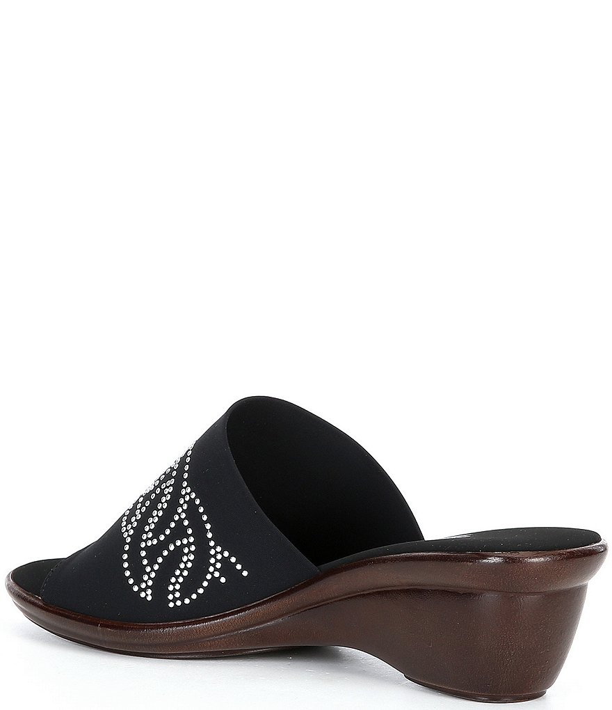 Onex Gene Rhinestone Embellished Slip-On Wedge Sandals