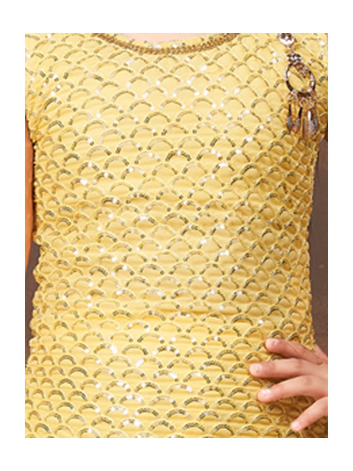 Many Frocks Kids Blue Embellished Top with Plazzos