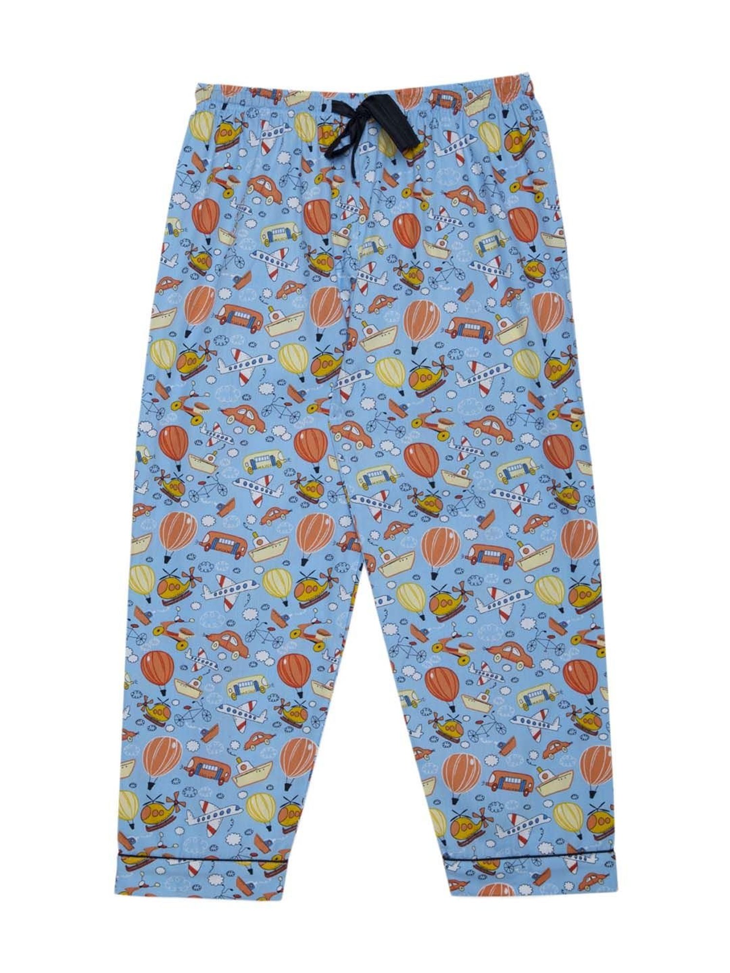 Fluffalump Boys Multicolor Cotton Printed Nightwear Top & Pants Set