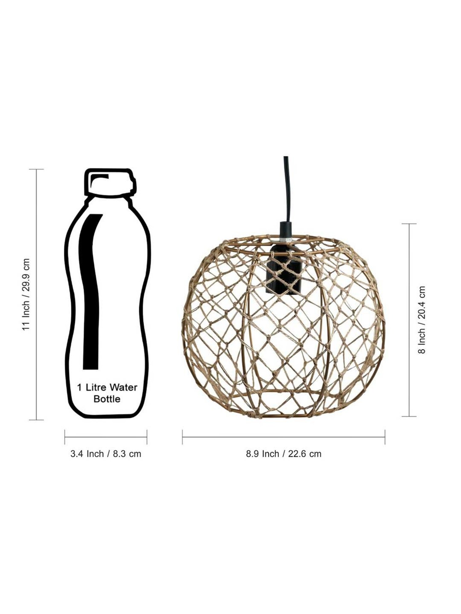 ExclusiveLane Luminescence Beige Jute Handwoven Hanging Pendant Lamp