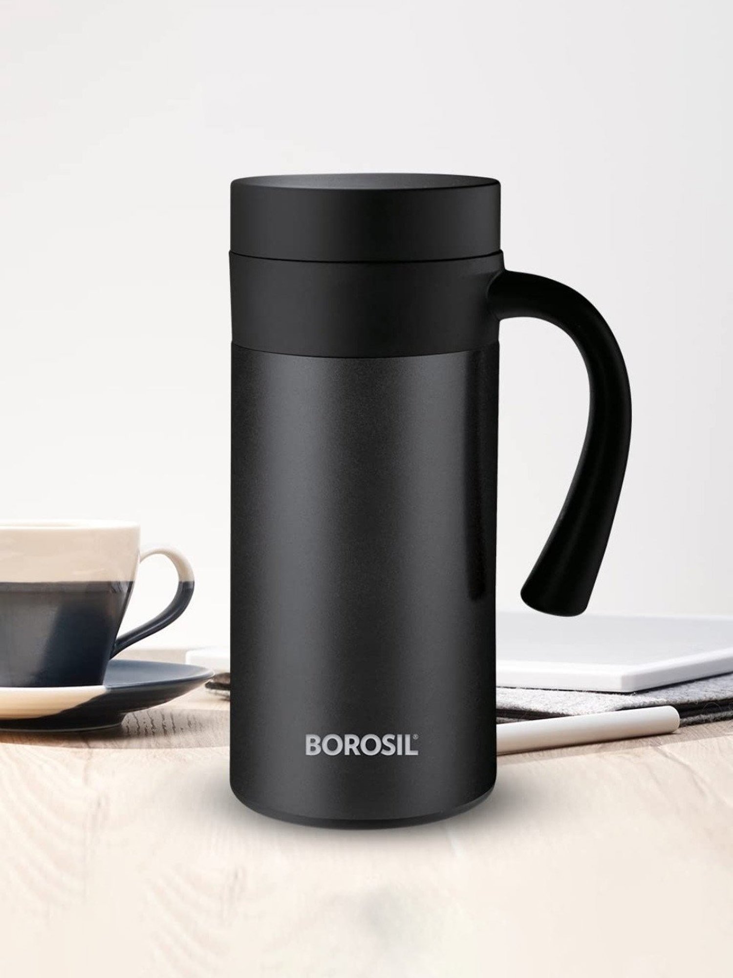 Borosil Black Insulated Coffee Mug 400 ml