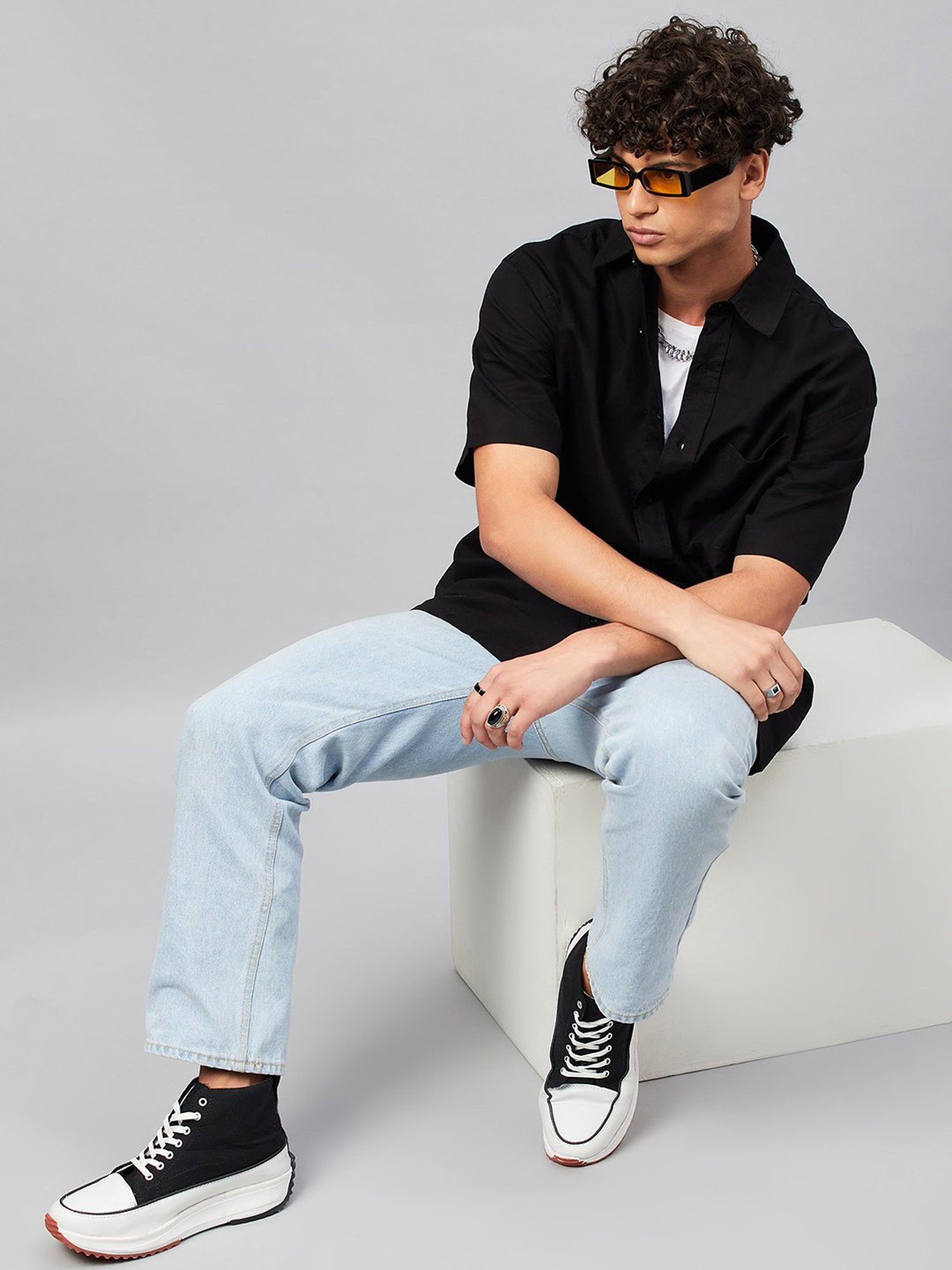 CHIMPAAANZEE Black Loose Fit Oversized Shirt