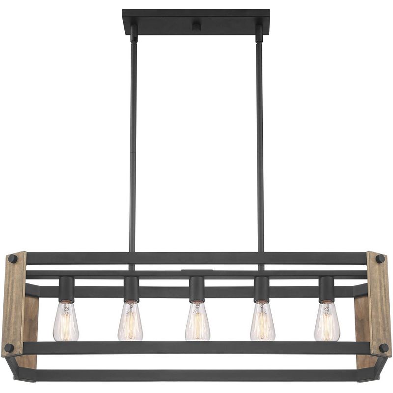 Possini Euro Design Cameron 36 1/4" Wide Black 5-Light Island Pendant Light