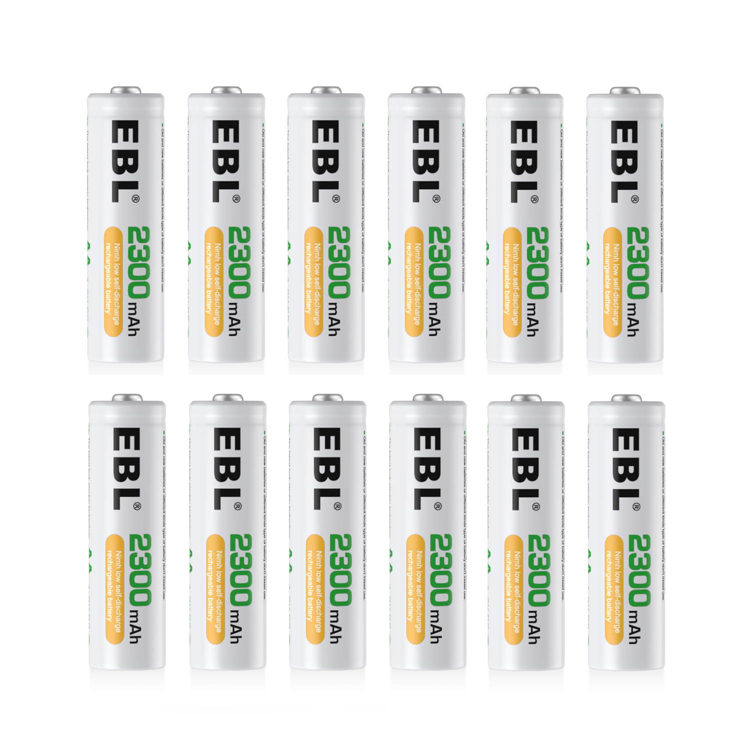 EBL 16 Pack 2300mAh AA Ni-MH Rechargeable Batteries, Battery Case Included