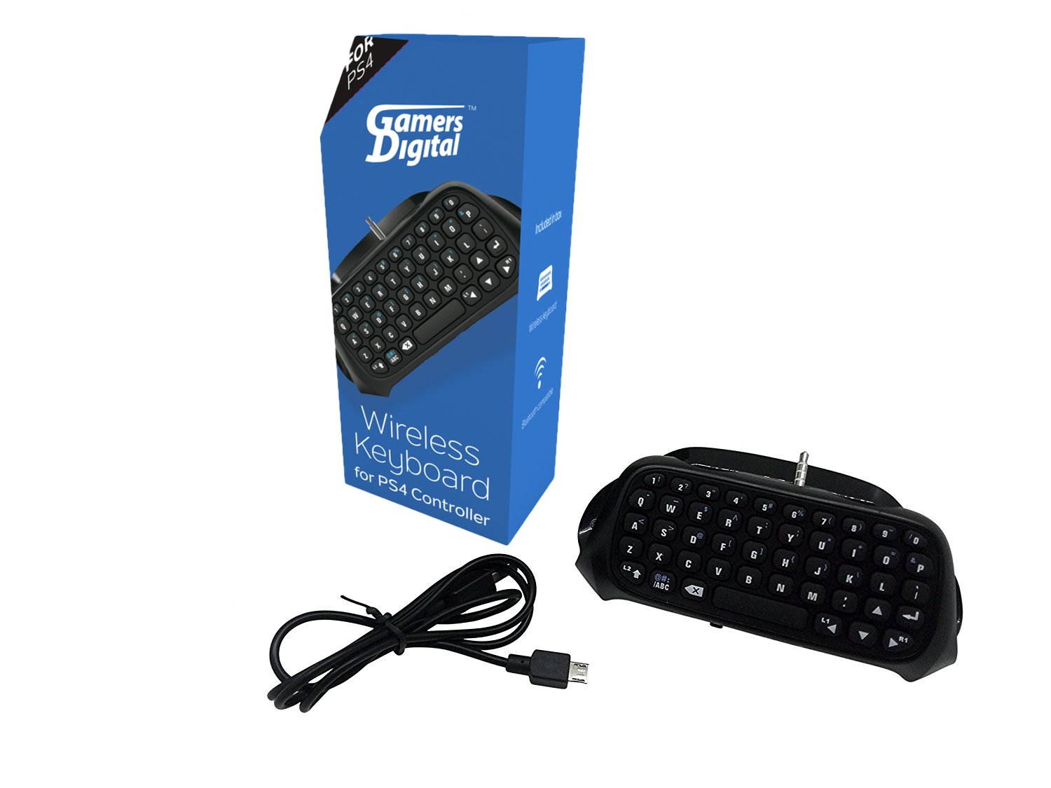 Gamers Digital Mini Bluetooth Keyboard Chatpad for Playstation 4 - Black PS4