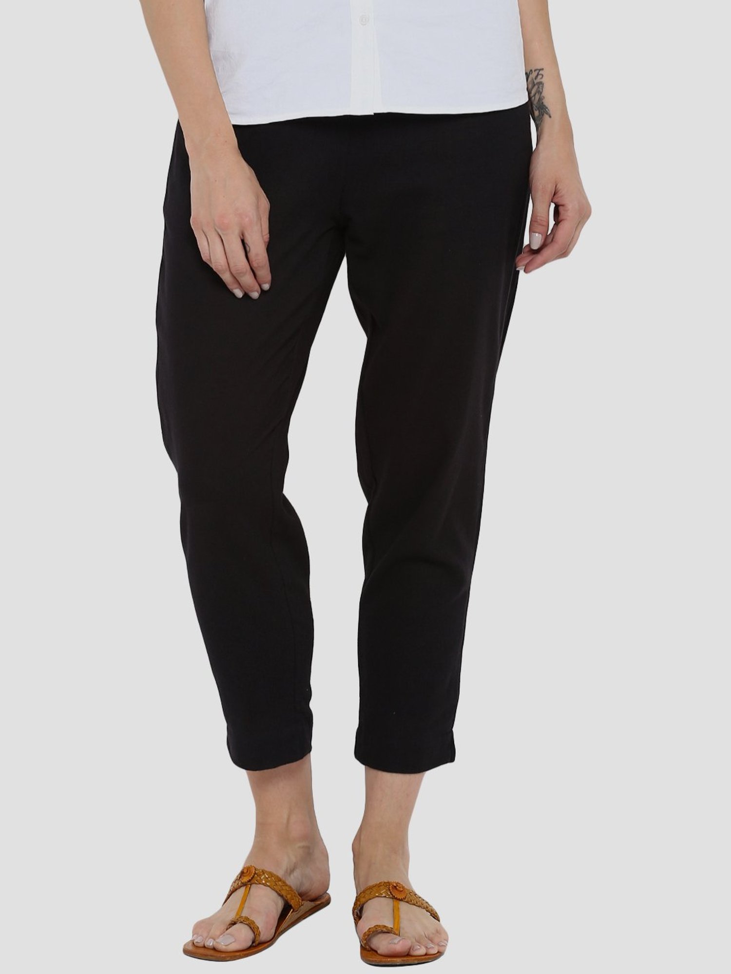 Sringam Black Cotton Pants