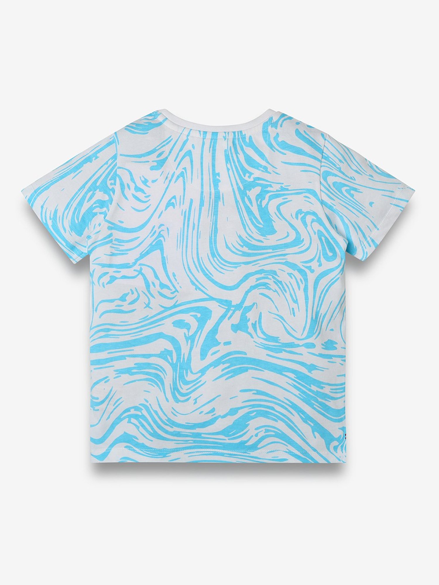 Ed-a-Mamma Kids Light Blue & White Printed T-Shirt