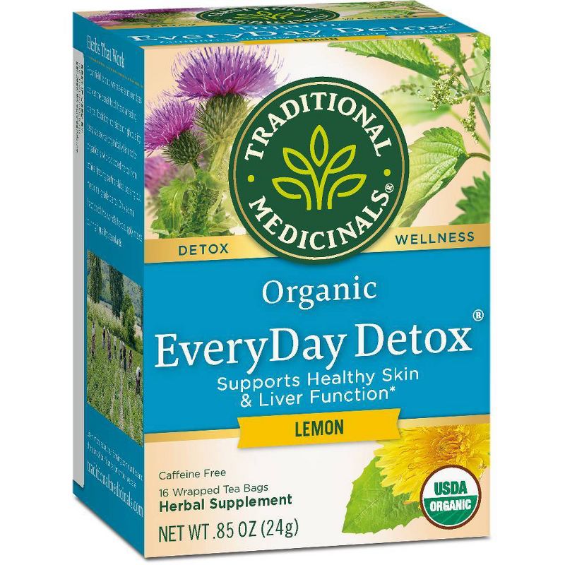 Traditional Medicinals Organic EveryDay Detox Lemon Herbal Tea - 16ct