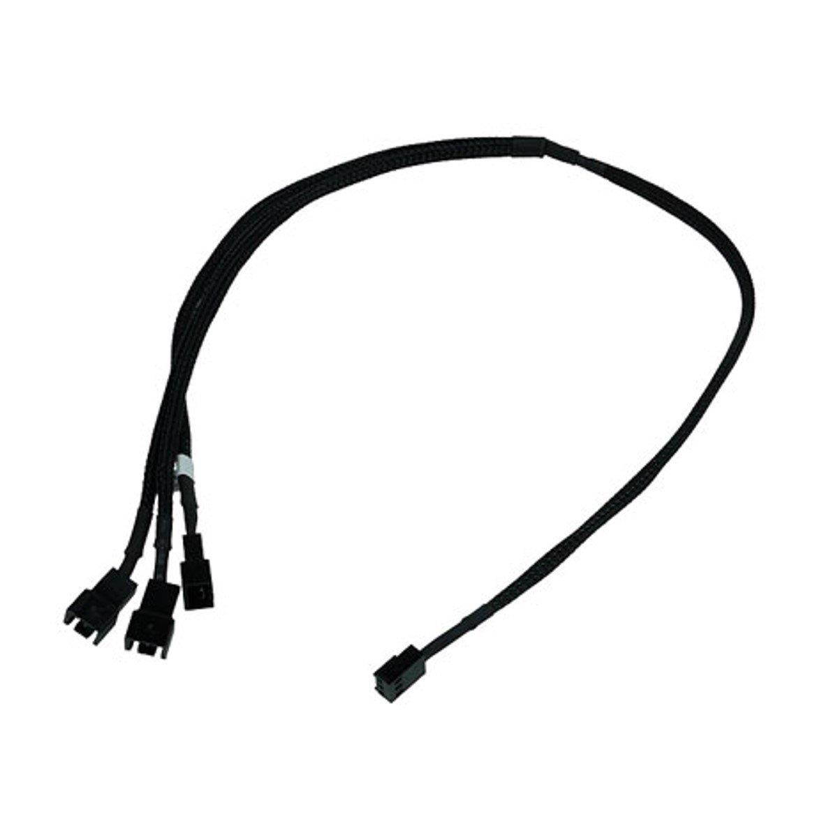 Phobya Y-Cable, 3-Pin to 3X 3-Pin, 60cm, Sleeved, Black