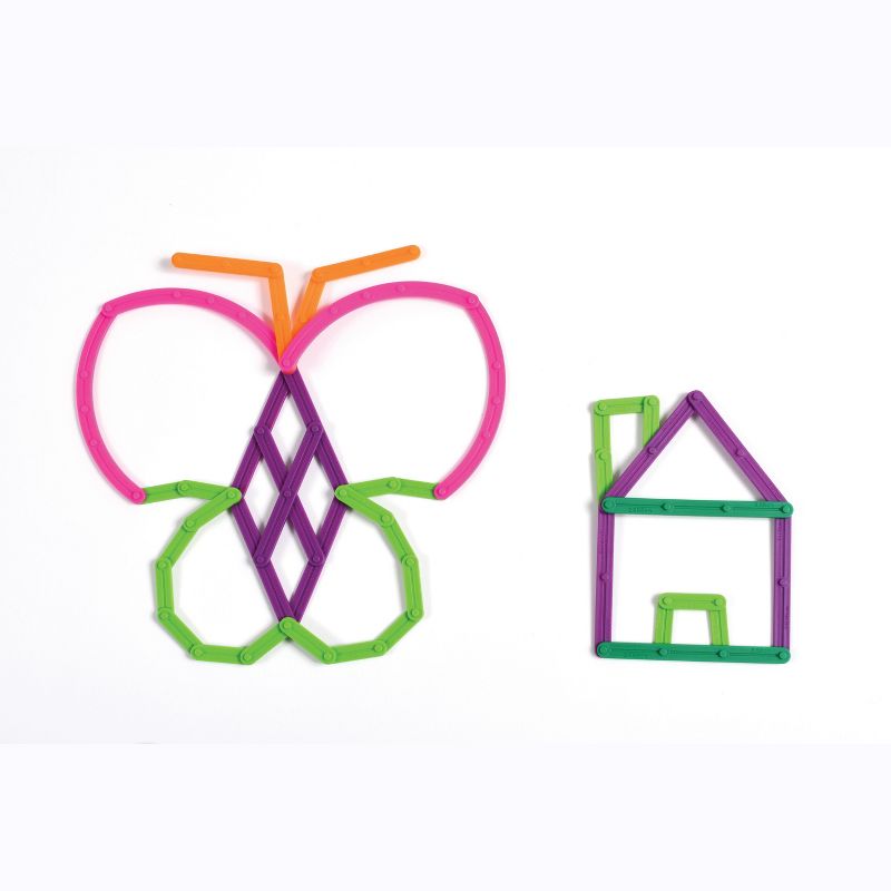 Edx Education Junior GeoStix - Mini Jar - Set of 160 - Geometric Construction Sticks - Build 2D Shapes and Pictures - Math Manipulative for Kids