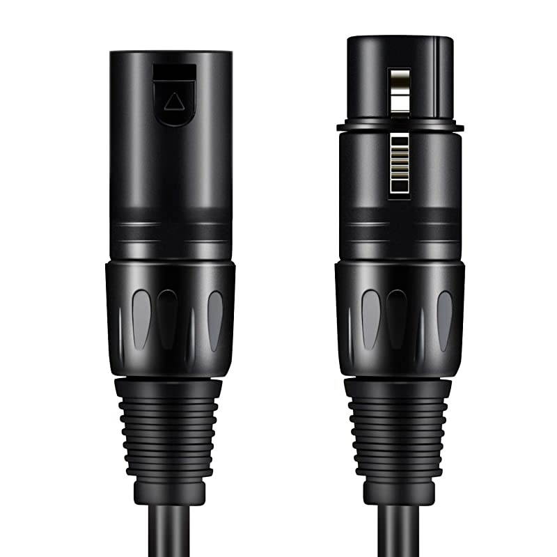25ft XLR 25 Feet Microphone Male to Female Mic Cables Cord, Black 6-Pack