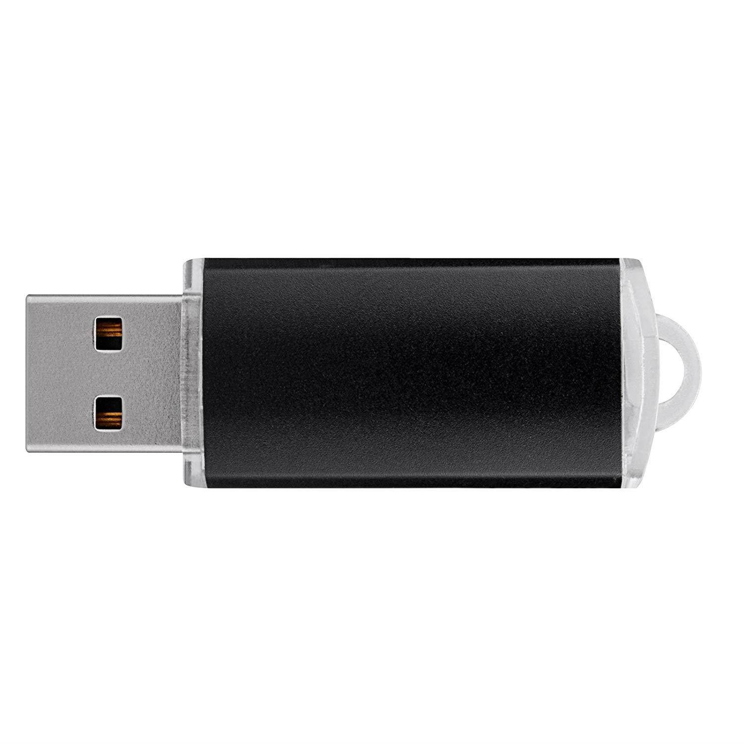 TOPESEL 10 Pack 32GB Bulk USB 2.0 Flash Drives Memory Stick Thumb Drive (5 Mixed Colors: Black Blue Green Red Silver)