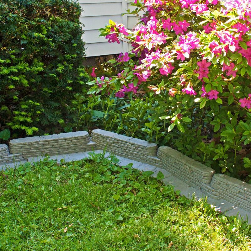 20' Emsco Bedrocks Lawn Edging Wall Slate Color