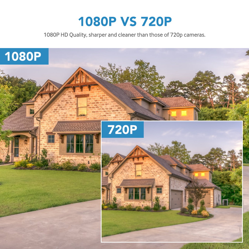 TMEZON 1080P Wireless Security Camera System, 8CH NVR 4Pcs Home Outdoor WiFi Surveillance Camera with Night Vision, Waterproof, Motion Alert, Remote Access, No Hard Disk