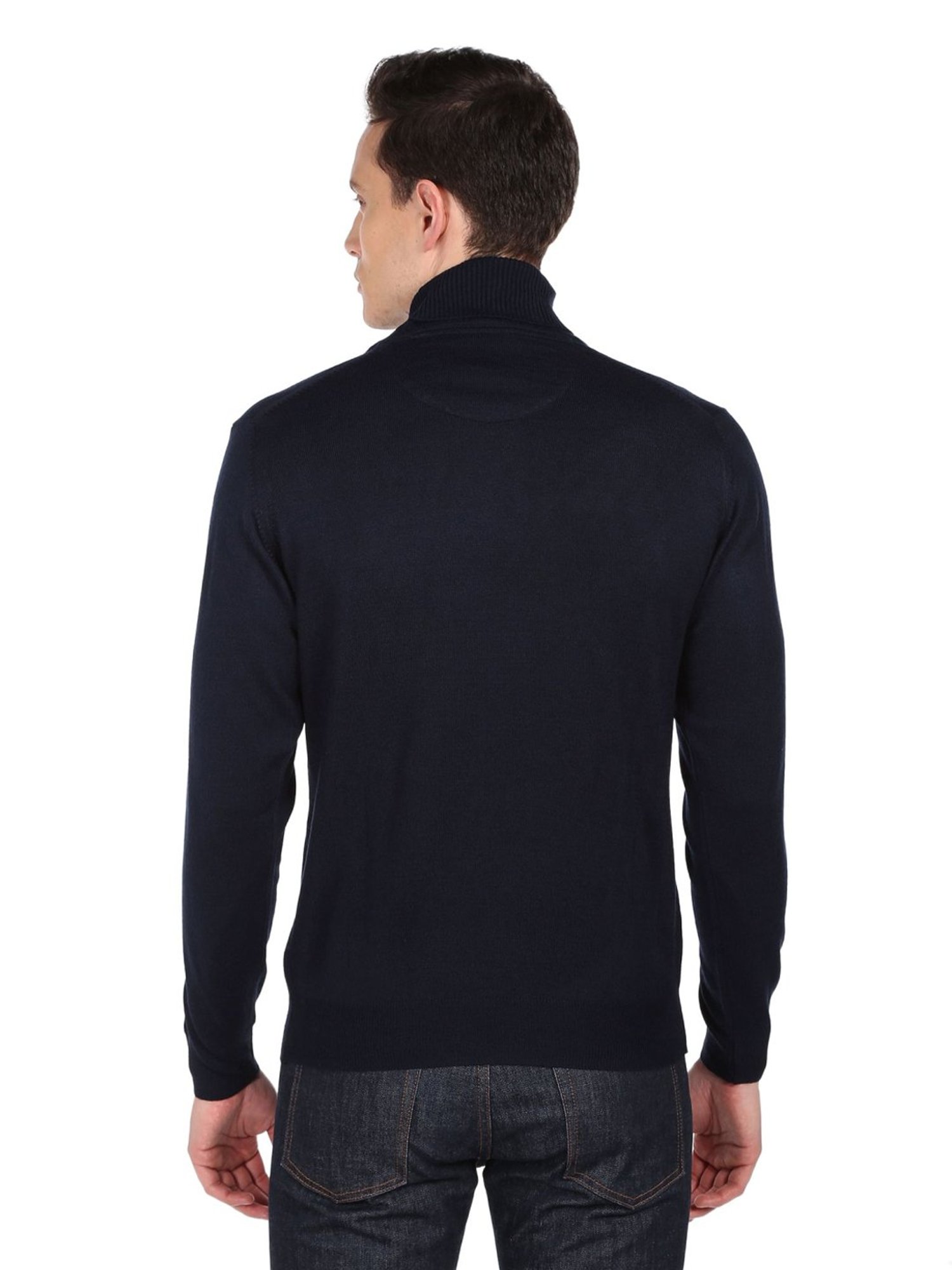 Arrow Sport Navy Cotton Regular Fit Sweater